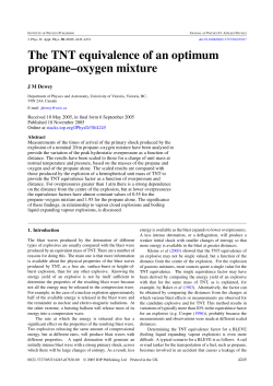 The TNT equivalence of an optimum propane&ndash;oxygen mixture