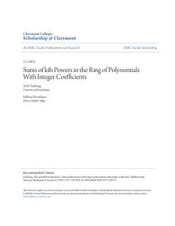 Sums of kth Powers in the Ring of Polynomials With Integer