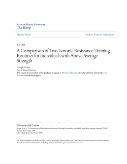 A Comparison of Two Isotonic Resistance Training - The Keep