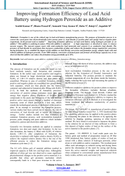 Improving Formation Efficiency of Lead Acid Battery using Hydrogen