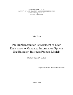 Pre-Implementation Assessment of User Resistance to Mandated