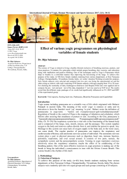 - International Journal of Yogic, Human Movement and