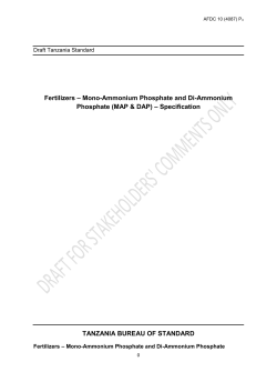 Fertilizers &ndash; Mono-Ammonium Phosphate and Di