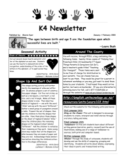020003 K4 Newsletter - Mercer County Schools