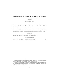 uniqueness of additive identity in a ring