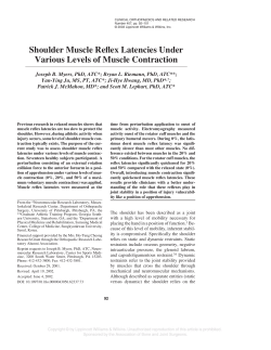 Shoulder Muscle Reflex Latencies Under Various Levels of Muscle