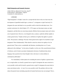 Rigid Designation and Semantic Structure