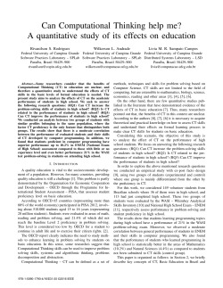 Can Computational Thinking help me? A quantitative study of its