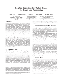 LogKV: Exploiting Key-Value Stores for Event Log Processing