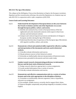 HIS 2531 The Age of Revolution