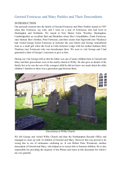 Gerrard Fortescue and Mary Pashler`s Family