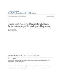 Shame, Guilt, Anger, And Seeking Psychological Treatment Among