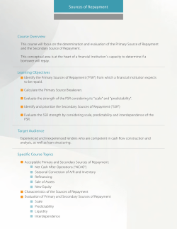 Sources of Repayment