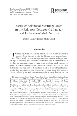 - The Boston Change Process Study Group