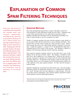 explanation of common spam filtering techniques