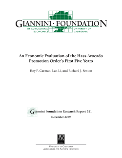 An Economic Evaluation of the Hass Avocado Promotion Order`s
