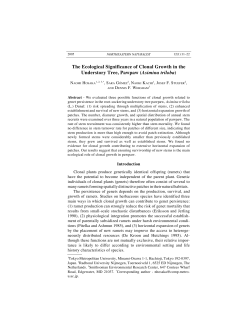 The Ecological Significance of Clonal Growth in the