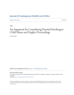 An Argument for Considering Parental Smoking in Child Abuse and