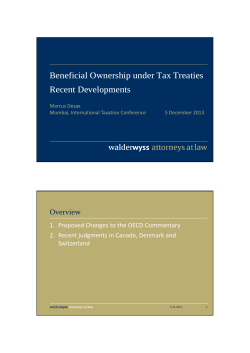 Beneficial Ownership under Tax Treaties