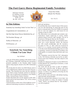 The Fort Garry Horse Regimental Family Newsletter