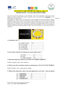 DEMOCRATIC VALUES QUESTIONNAIRE