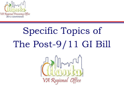 Specific Topics of The Post-9/11 GI Bill