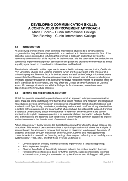 DEVELOPING COMMUNICATION SKILLS: A CONTINUOUS