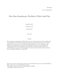 First-Time Homebuyers: The Role of Thin Credit Files