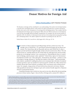 Donor Motives for Foreign Aid