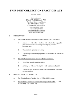 Fair Debt Collection Outline