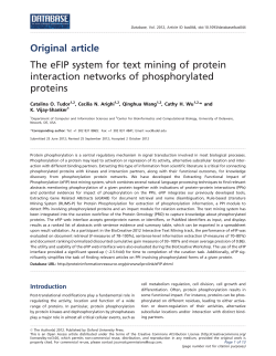 Original article The eFIP system for text mining of protein