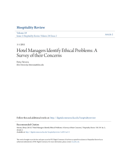 Hotel Managers Identify Ethical Problems: A