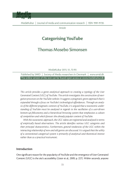 Categorising YouTube Thomas Mosebo Simonsen