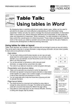 Table Talk: Using tables in Word