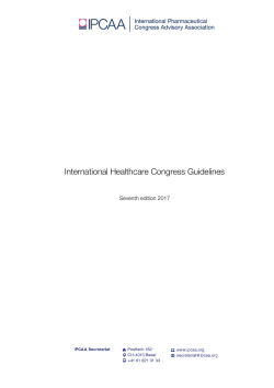 IPCAA International Healthcare Congress Guidelines