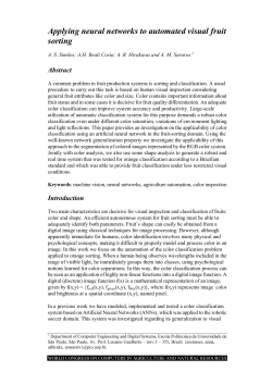 Applying neural networks to automated visual fruit sorting - PCS