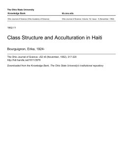 Class Structure and Acculturation in Haiti