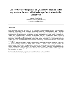 Call for Greater Emphasis on Qualitative Inquiry in the Agriculture