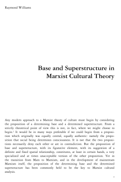 Base and Superstructure in Marxist Cultural Theory