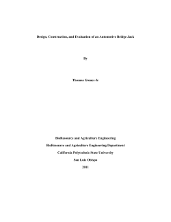 Design, Construction and Evaluation of an Automotive Bridge Jack