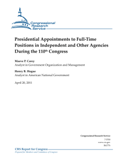 Presidential Appointments to Full-Time Positions in Independent