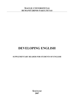 developing english - &Scaron;iaulių universitetas