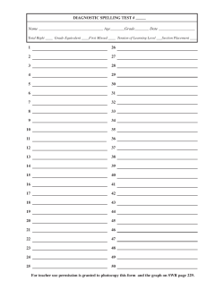 Diagnostic Spelling Test - BHI Books