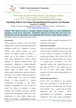 Smoking Effects On Some Hematological Parameters In Human
