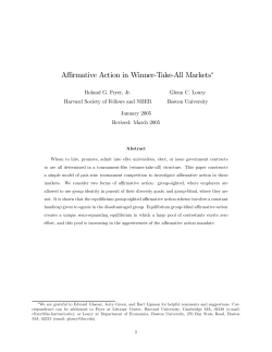 Affirmative Action in Winner-Take-All Markets