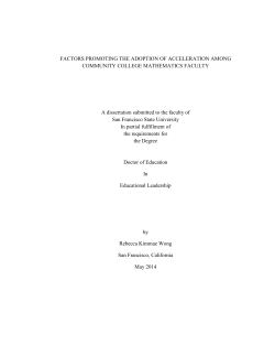FACTORS PROMOTING THE ADOPTION OF ACCELERATION