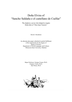 Do&ntilde;a Elvira of &ldquo;Sancho Salda&ntilde;a o el castellano de Cu&eacute;llar&rdquo;