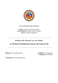 Universit&agrave; degli studi di Salerno An SPP Based