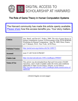 The Role of Game Theory in Human Computation Systems The
