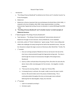 Research Paper Outline I. Introduction a. “The Jilting of Granny